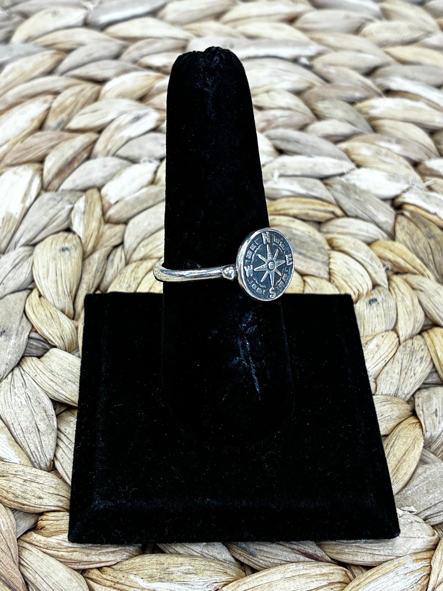 Pre-owned JAMES AVERY STERLING SILVER Black Ring Size 10 Designer Ring