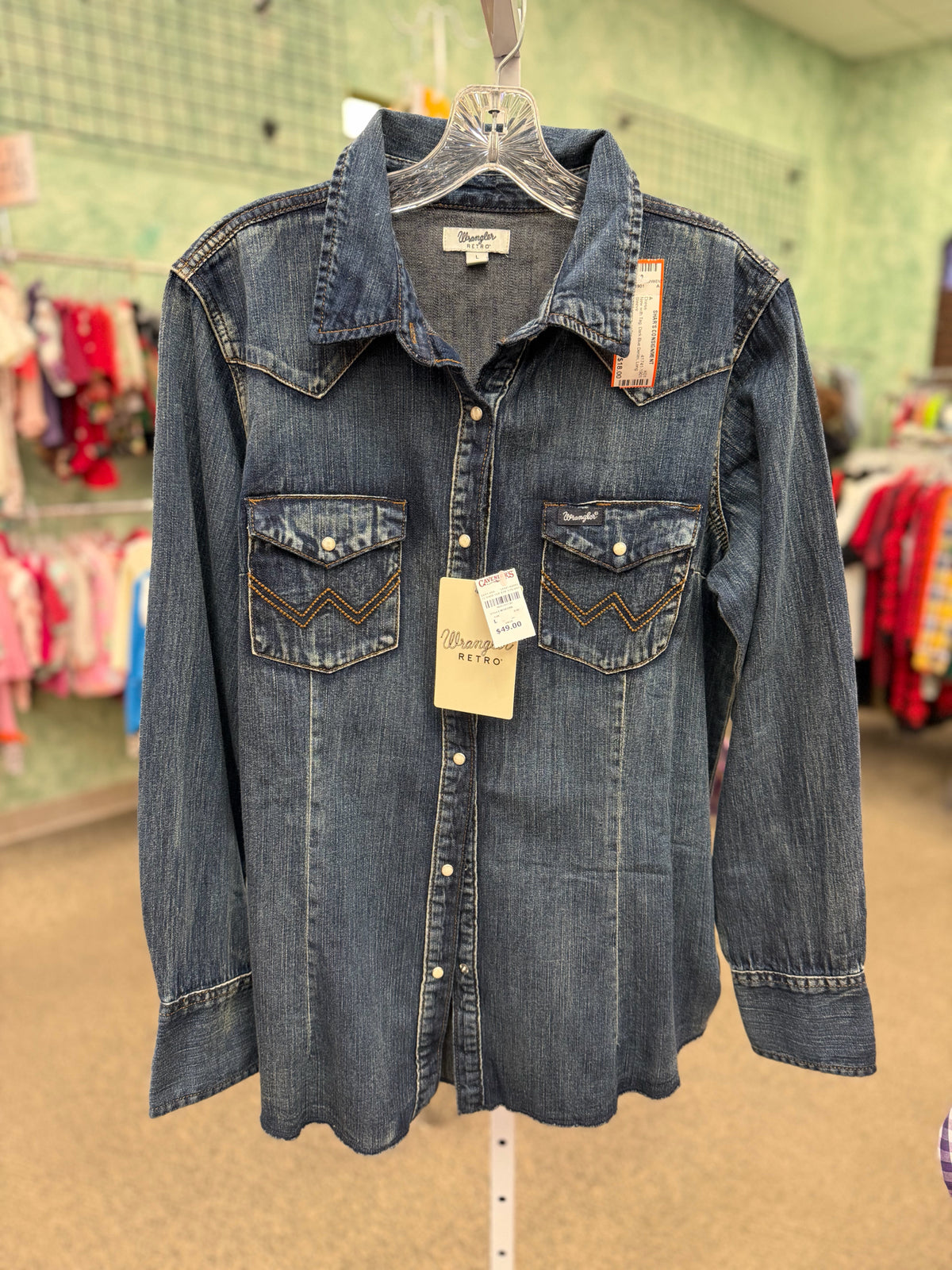 New with Tag WRANGLER Dark Blue Denim Size 10 Long Sleeve Dress