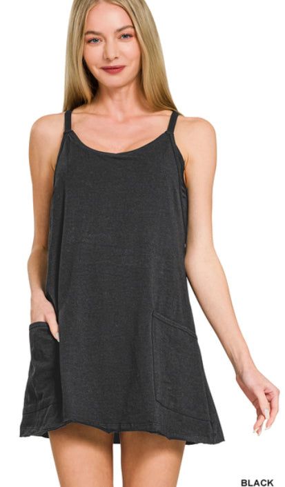 New Zenana Black Size Small Spaghetti Strap Dress