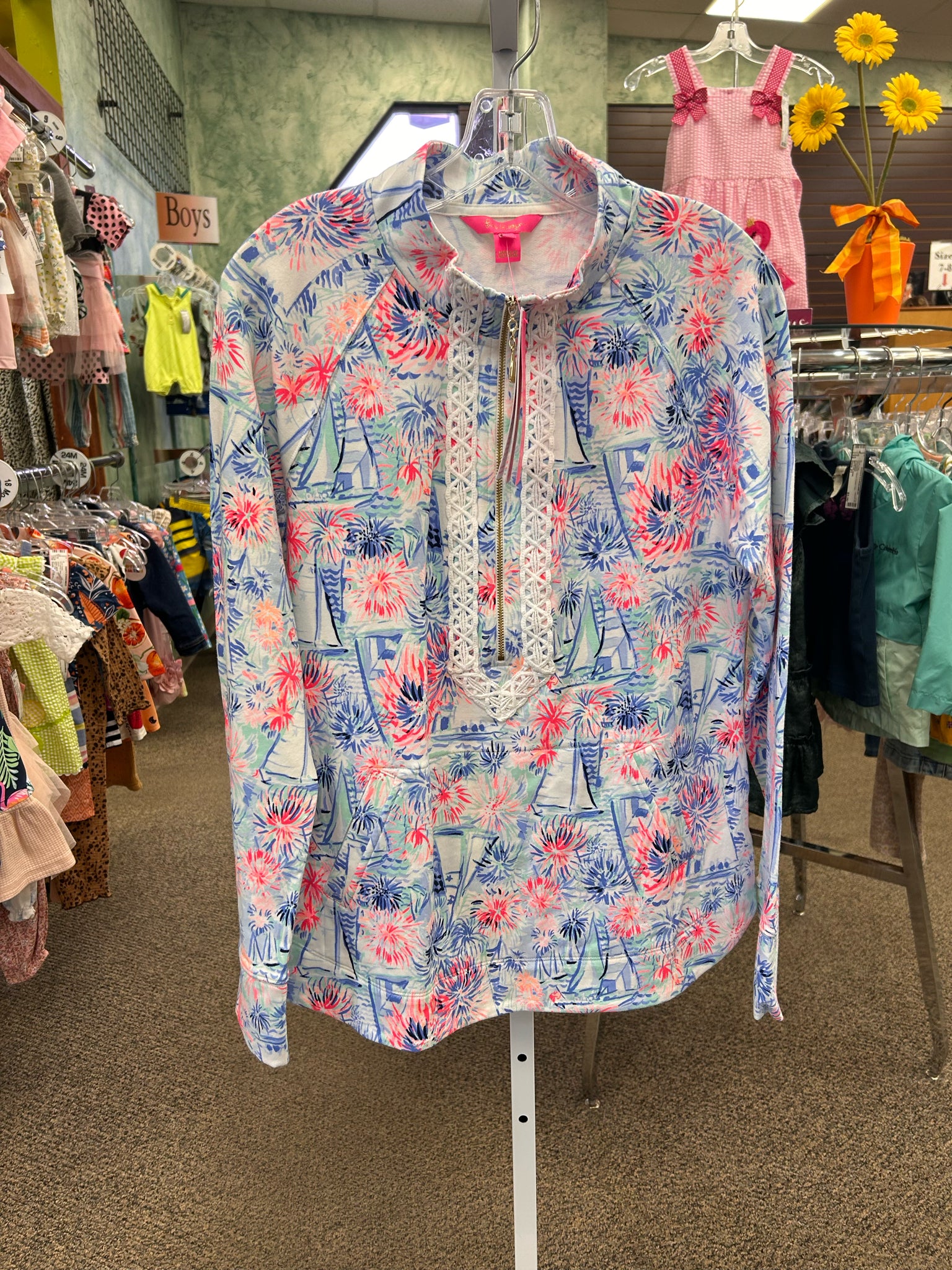 New with Tag LILLY PULITZER Blue print Pink Print Size: M Designer Pullover