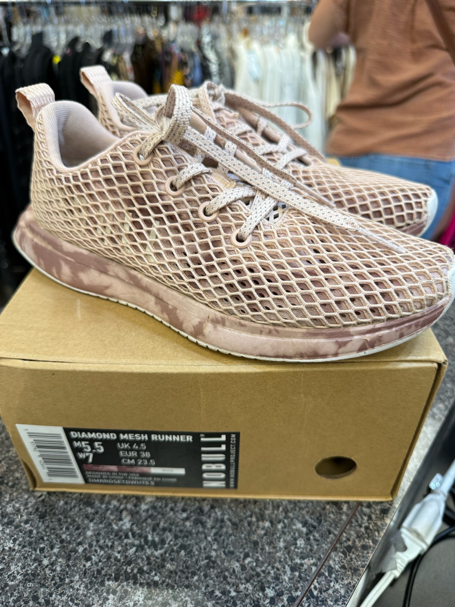 Pre-owned No Bull Dusty pink Wine Tyedye Size 7 Designer Sneaker