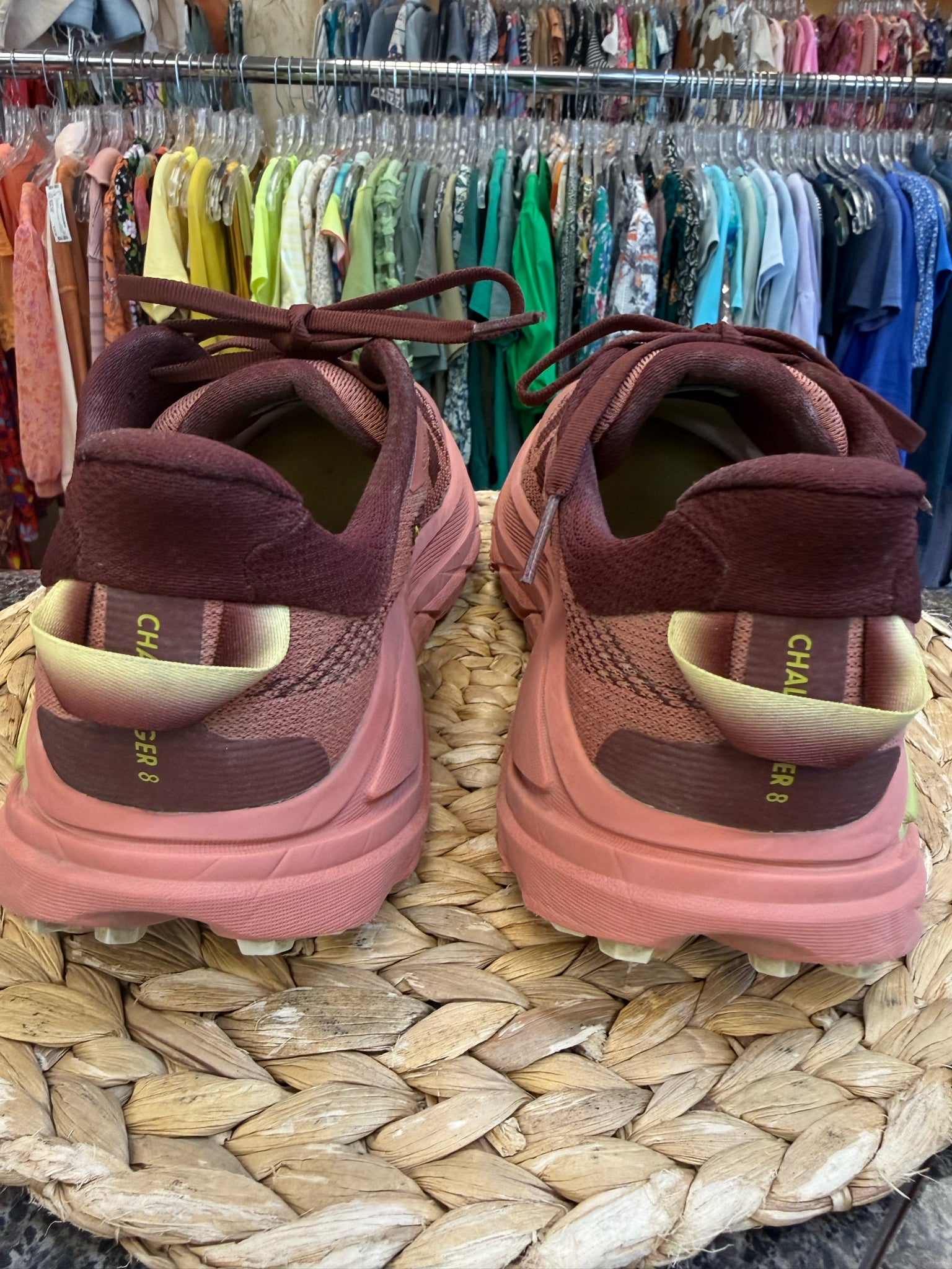 Pre-owned HOKA Blush Maroon Trim Size 10 Designer Sneaker