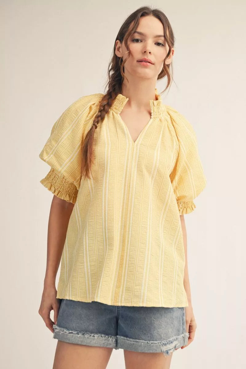 New JODIFL Yellow Size: S Short Sleeve Blouse