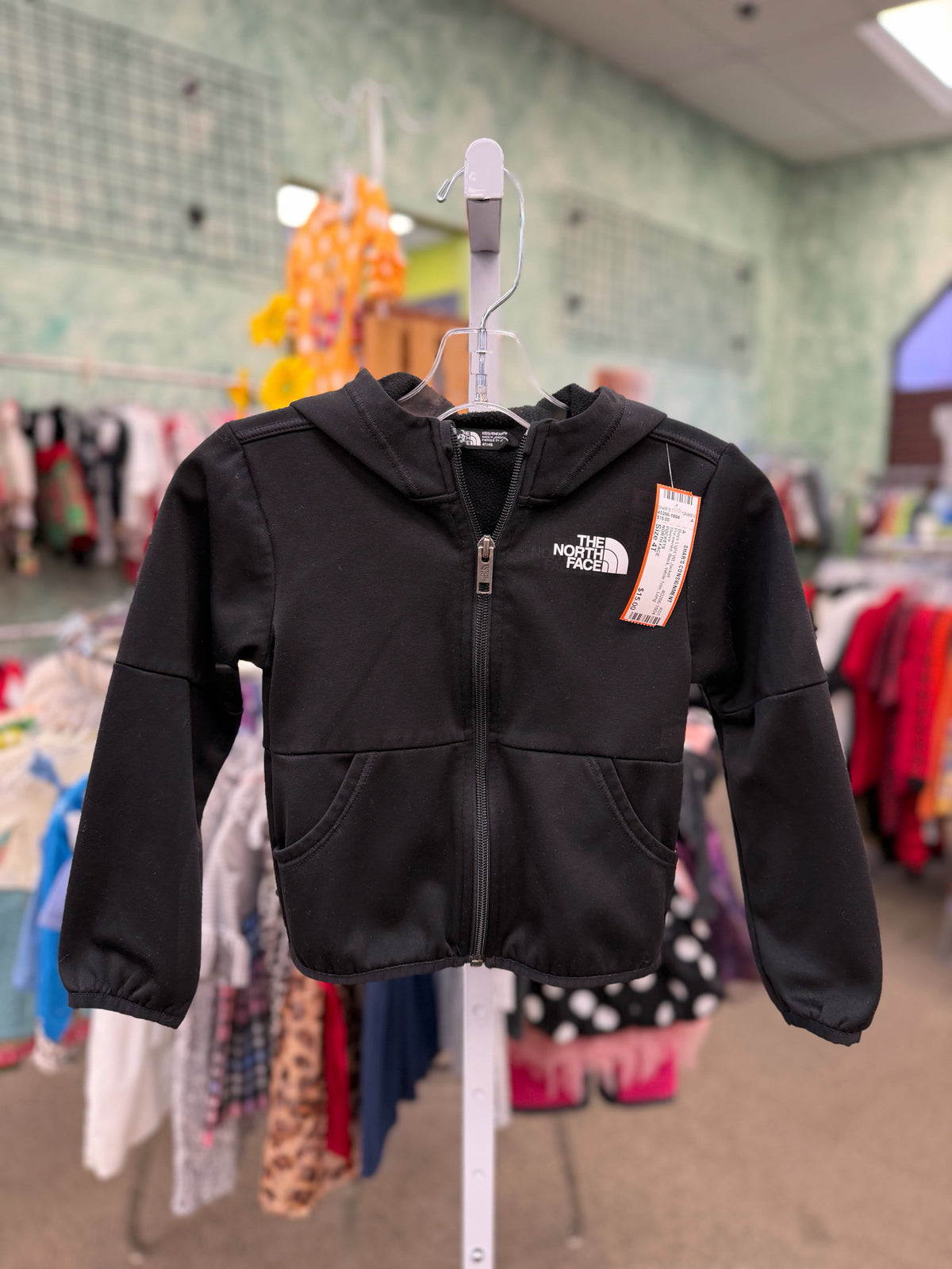 Pre-owned NORTH FACE Black White Trim C-SIZE 4T Long Sleeve Boys Light Wt Jacket
