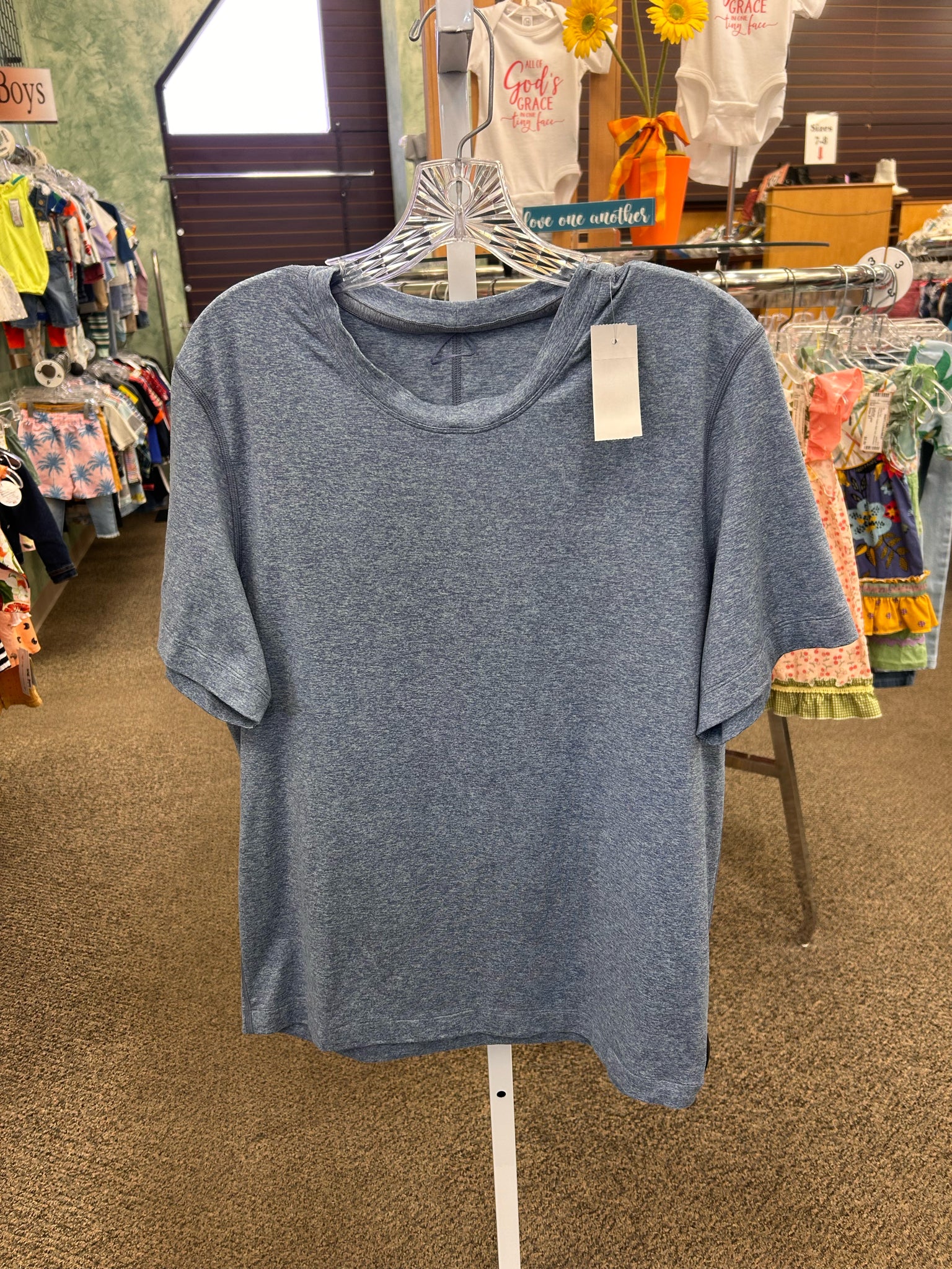 Pre-owned Lululemon Blue blend Men Size M Short Sleeve MENS Shirts