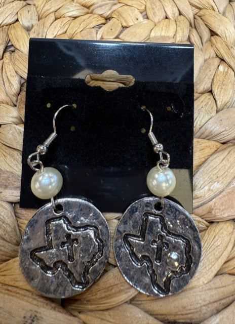 New WESTERN Silver Pearl Earring