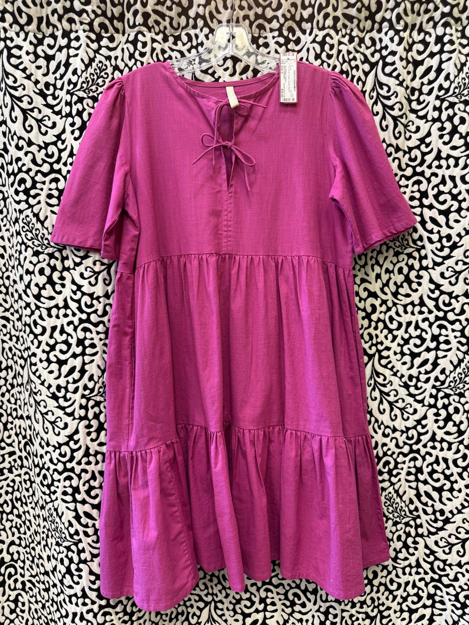 Pre-owned MATA TRADERS Purple Size 6 Quarter Sleeve Dress