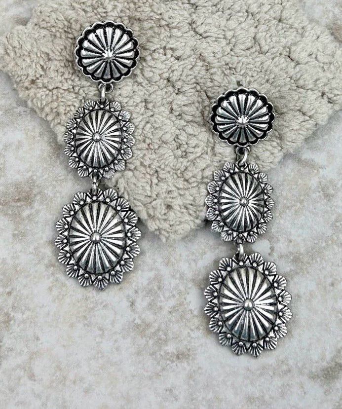 New WESTERN Silver Earring