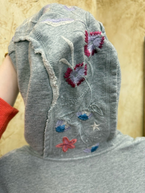 Pre-owned JOHNNY WAS Light gray Purple Floral Size: 1X Designer Light Wt Jacket