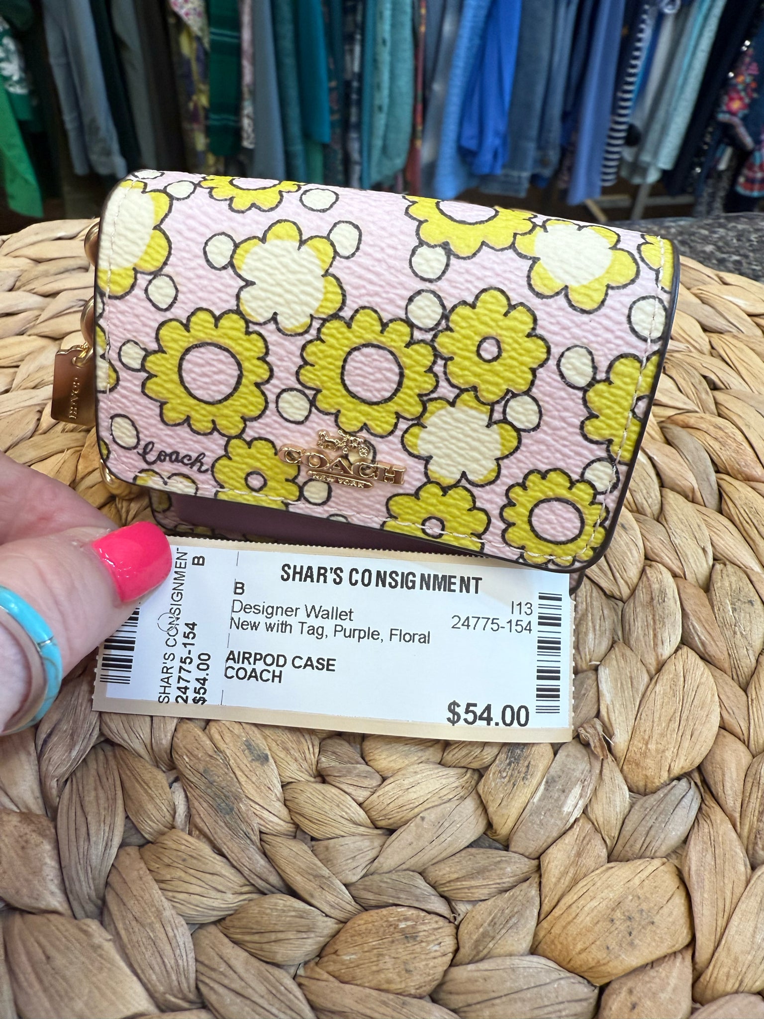New with Tag COACH Purple Floral Designer Wallet