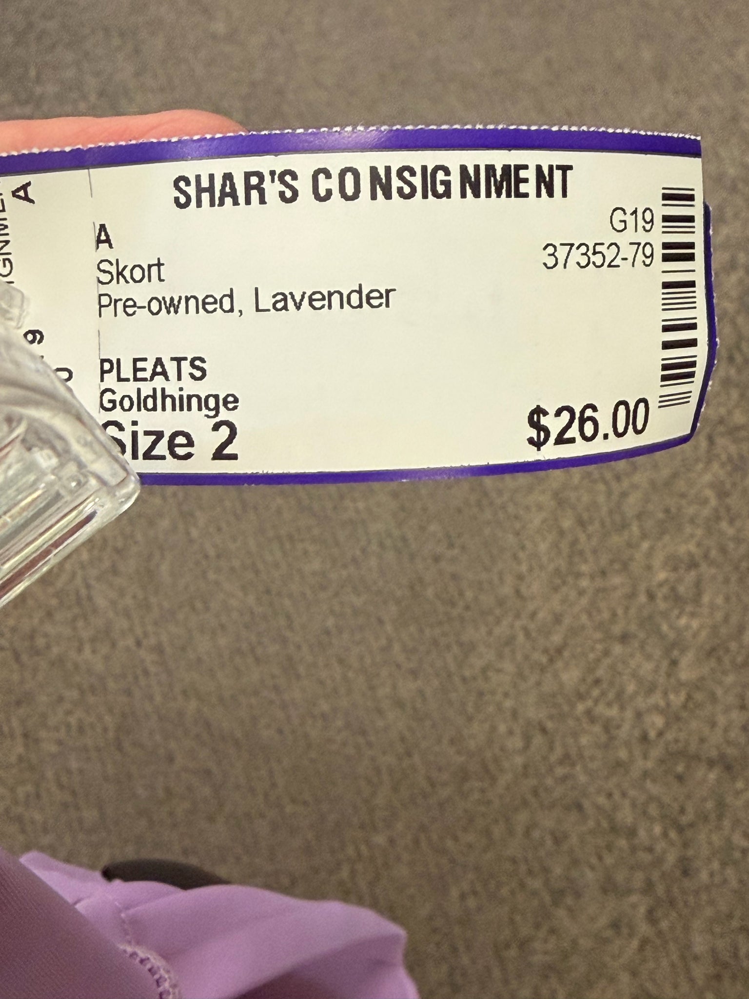 Pre-owned Goldhinge Lavender Size: 2 Skort