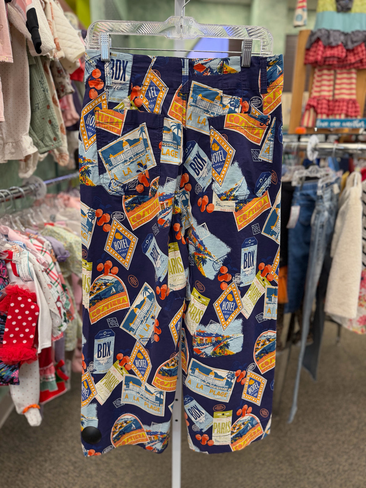 Pre-owned MAEVE*ANTHROPOLOGY Navy Multi Print Size 11 Pants