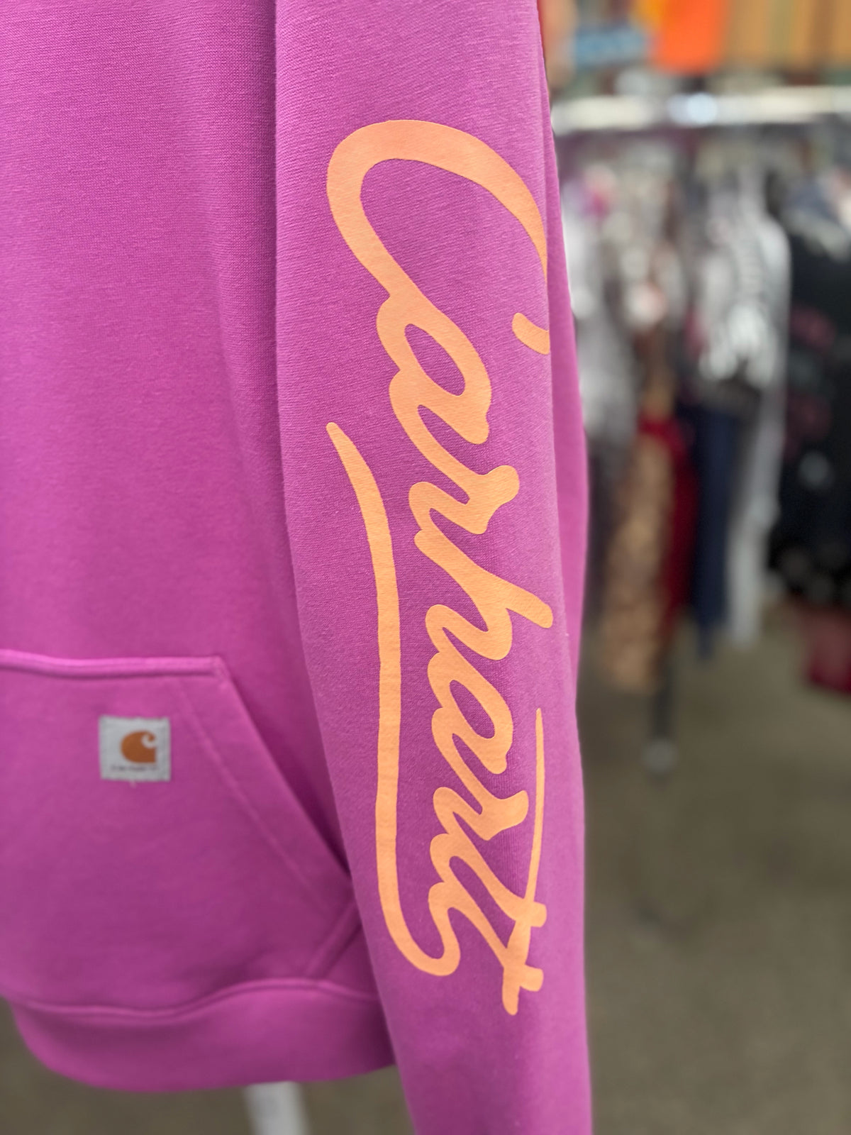 New with Tag CARHARTT Pink Peach Trim Size M Long Sleeve Hoodie