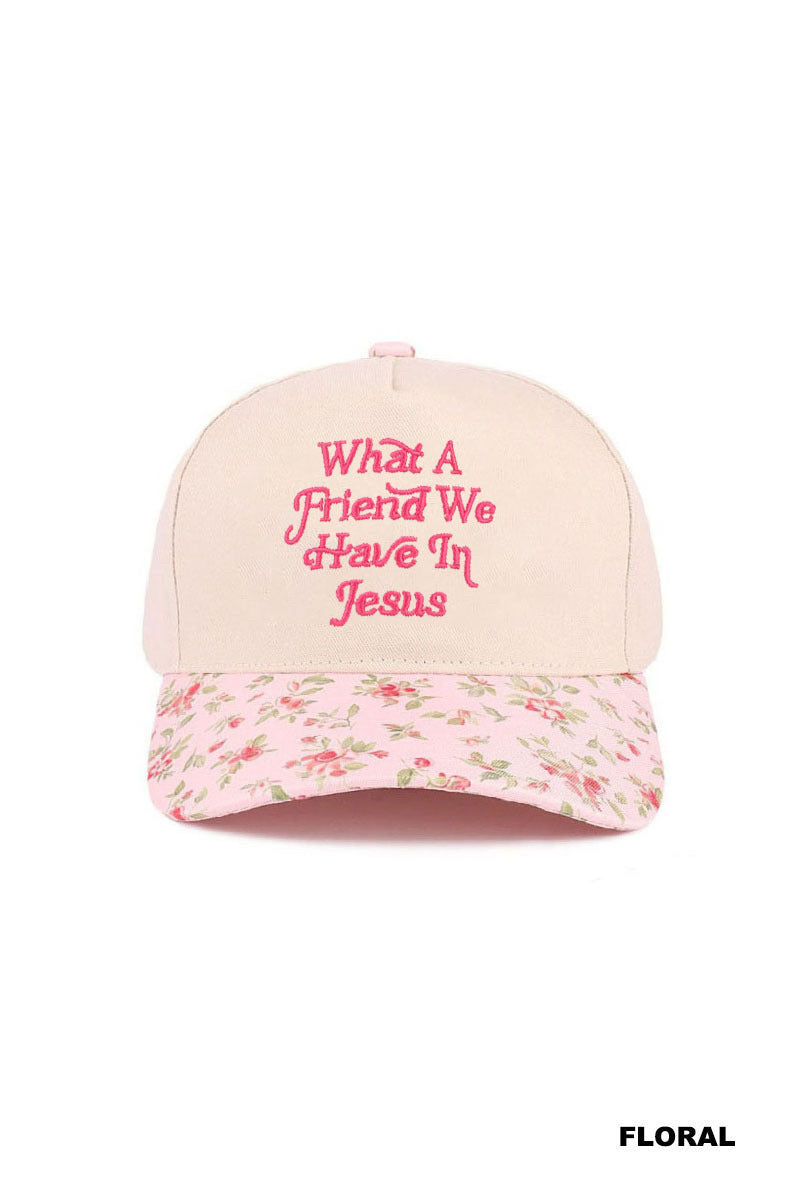 New Zenana Cream Pink Floral Cap