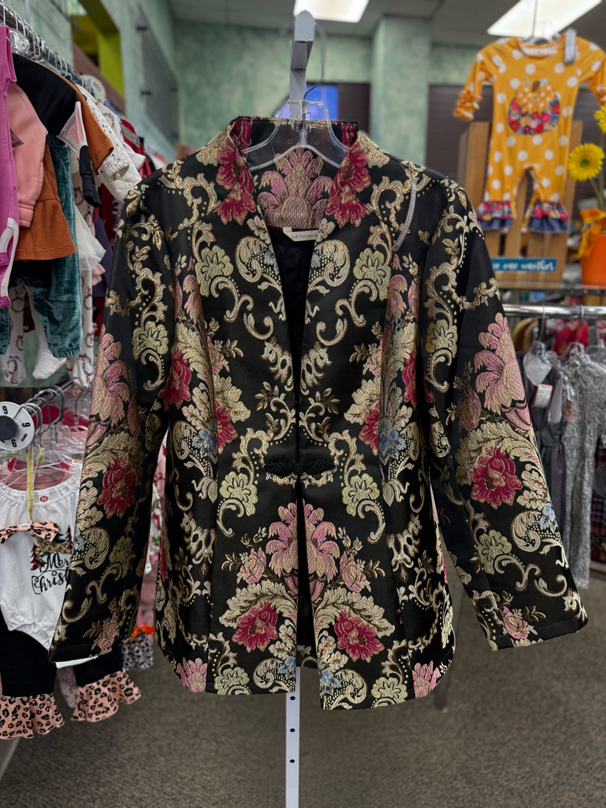 New with Tag SOFT SURROUNDINGS Black Cream Print Size: S Blazer