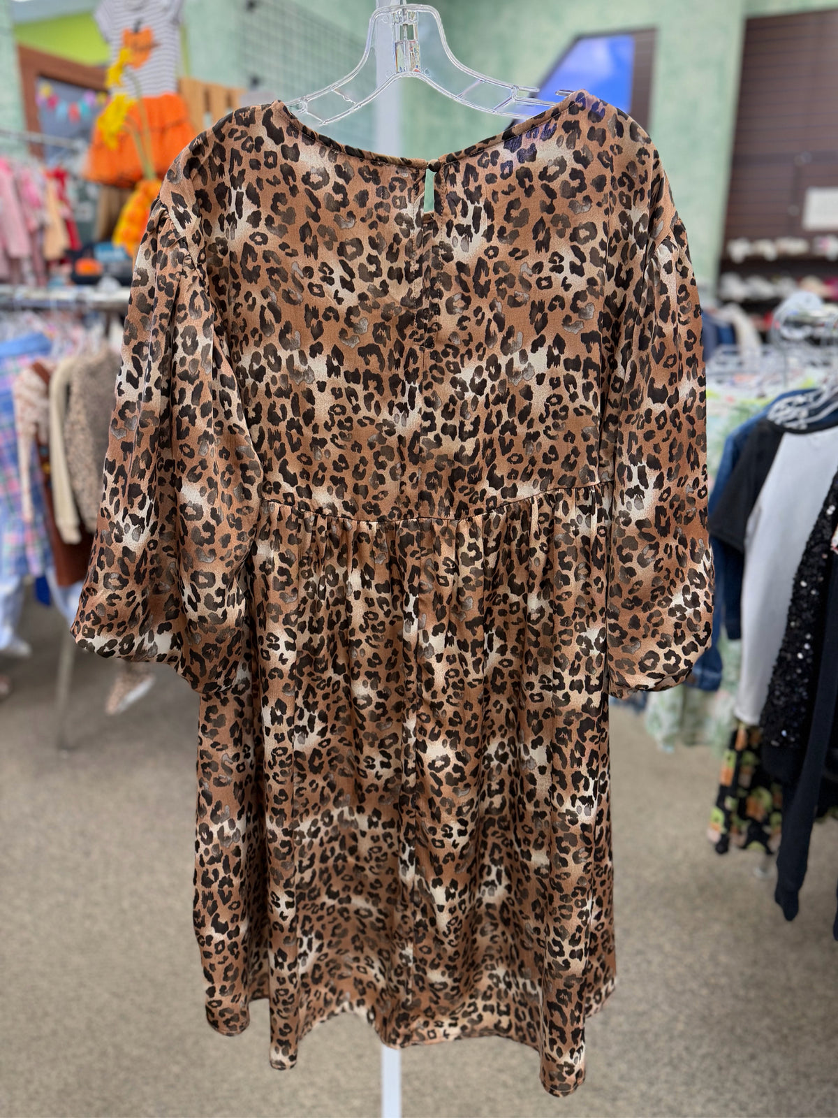 Pre-owned ODDI Leopard Size 14 Quarter Sleeve Dress
