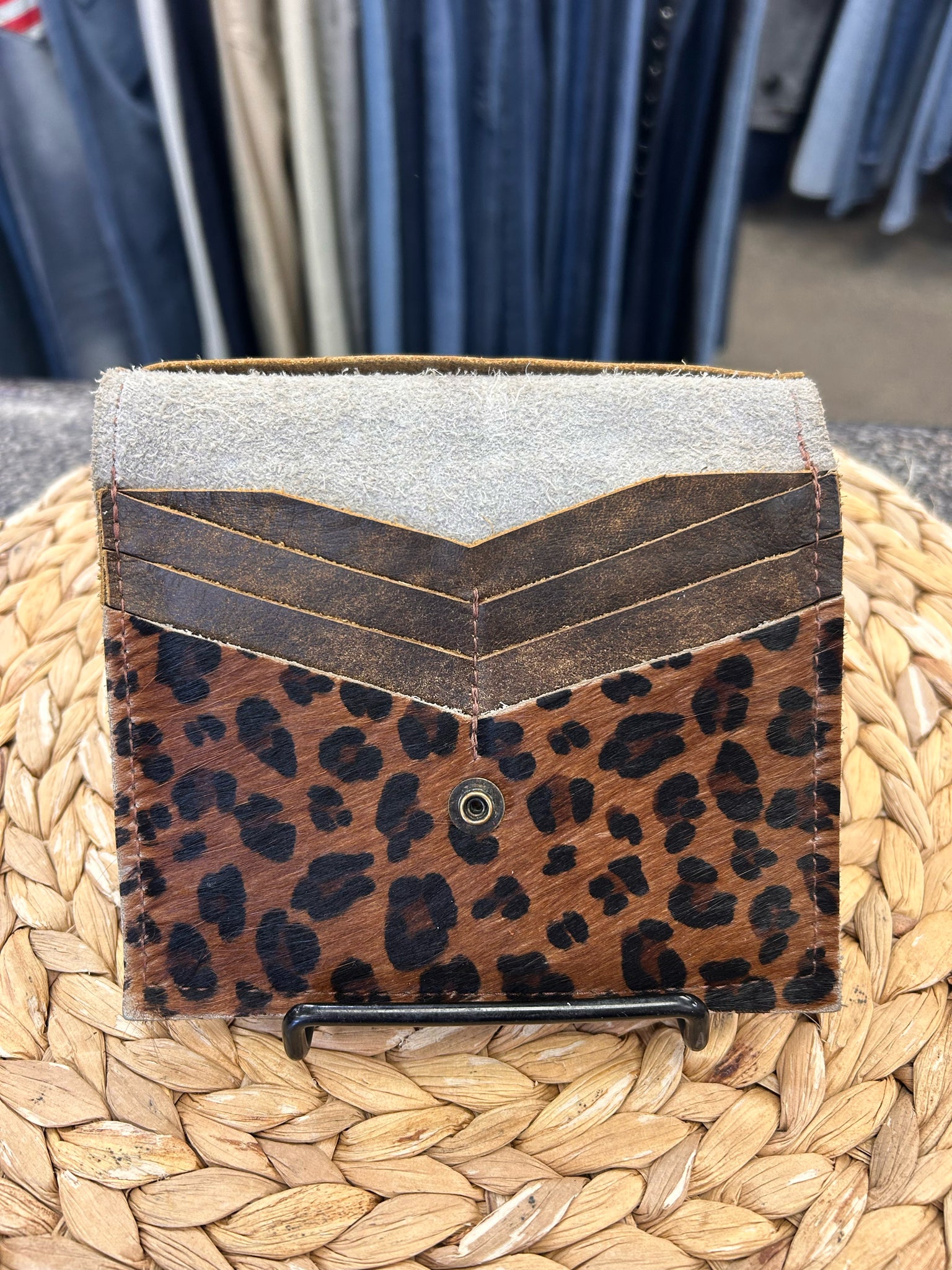 Pre-owned KEEP IT GYPSY Brown animal Black Animal Designer Wallet