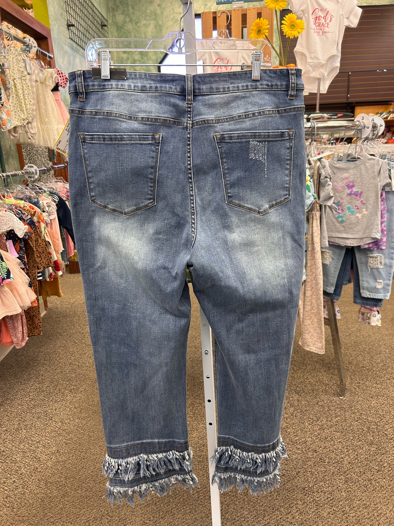 New with Tag JOHN MARK BLUE DENIM Size: 16 Designer Jean