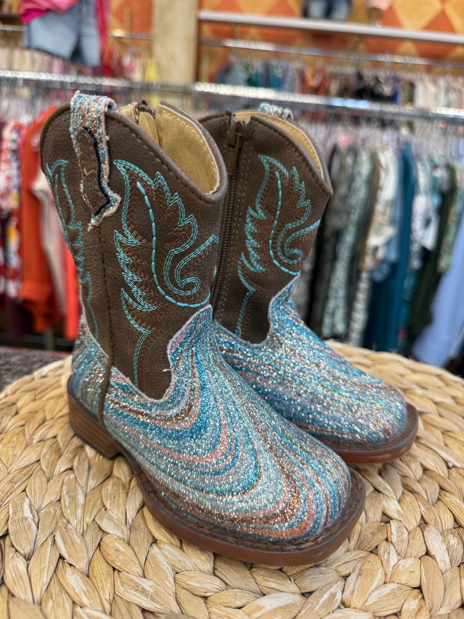 Pre-owned ROPER Teal blend Brown Shoe Size 6 Girls Boot
