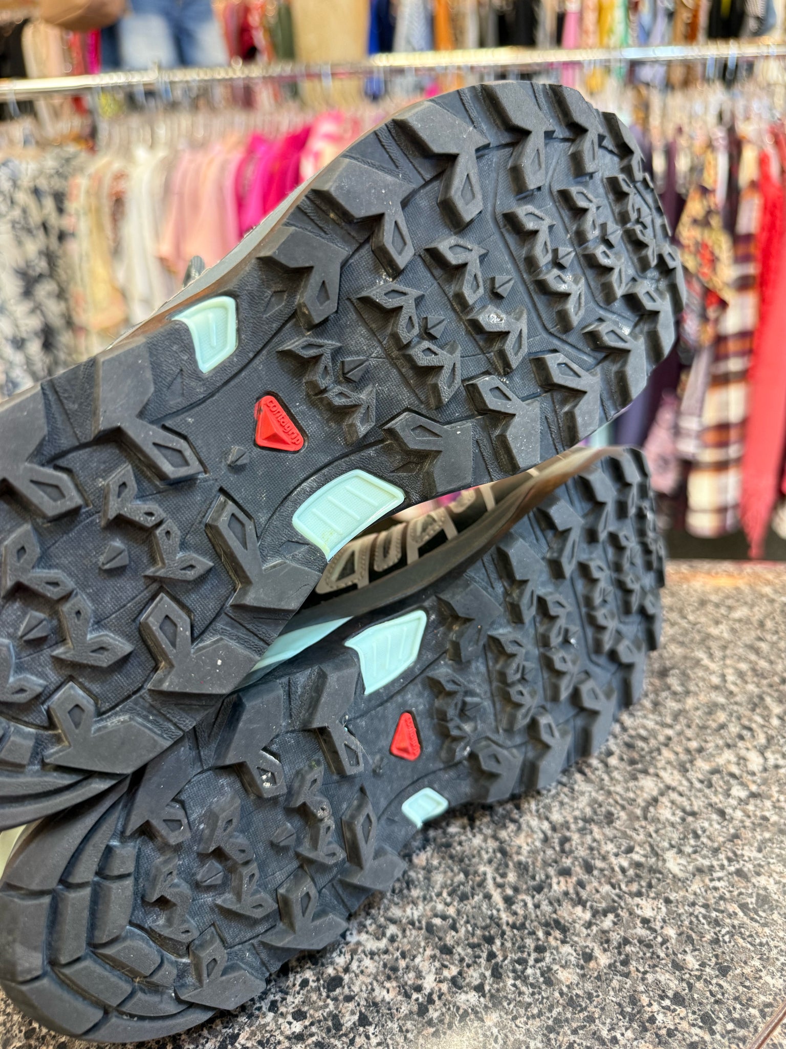 Pre-owned SALOMON Dark teal Black Trim Size 8 Designer Sneaker