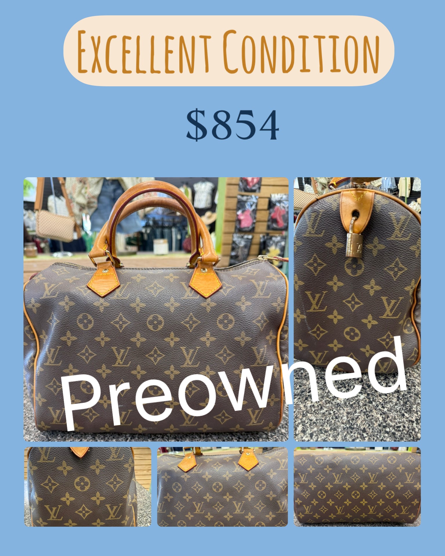 Pre-owned LOUIS VUITTON Dark brown TAN SIGNATURE Duffel Designer Purse