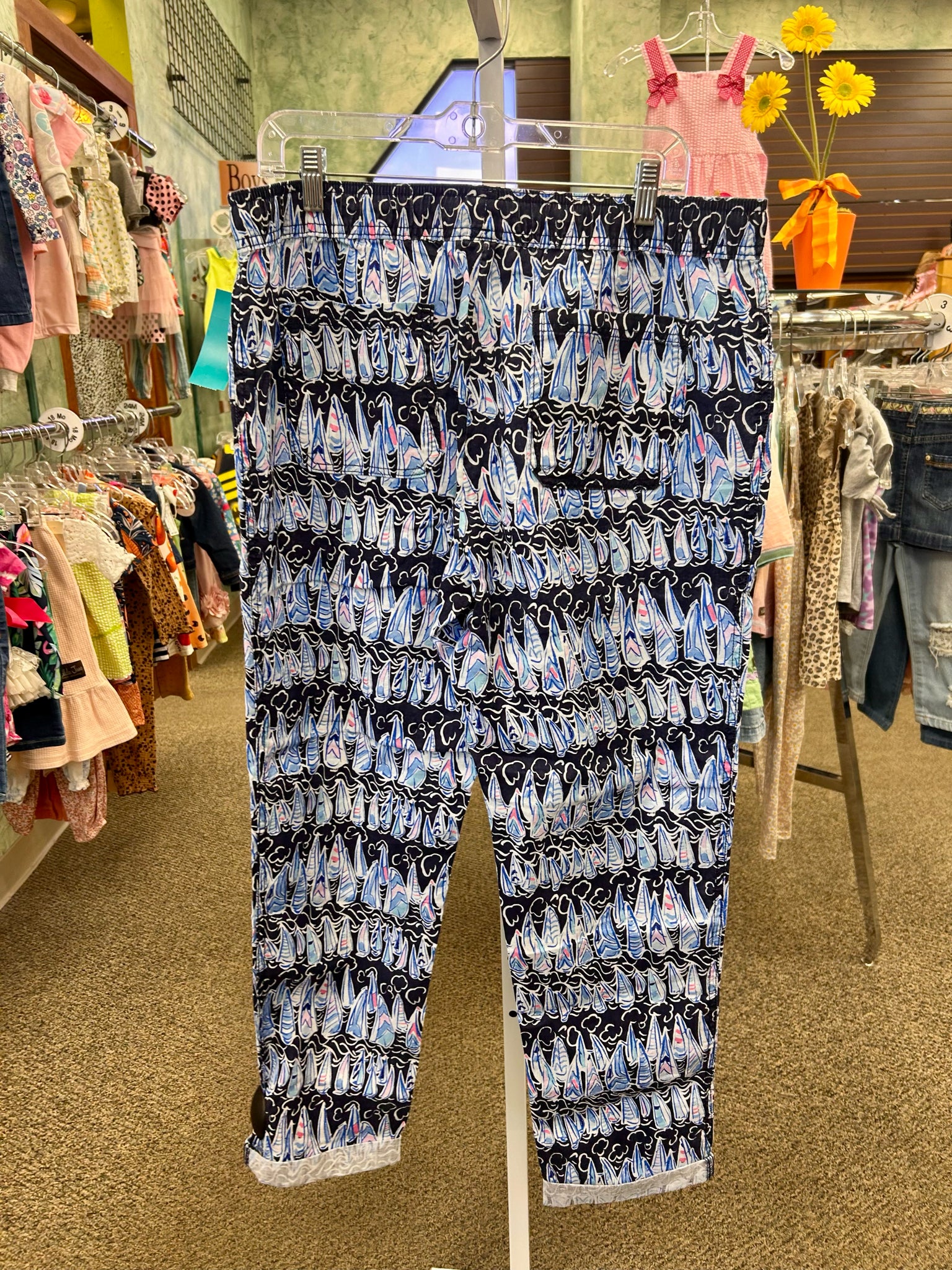 New with Tag LILLY PULITZER Navy Blue Print Size: 10 Designer Pant