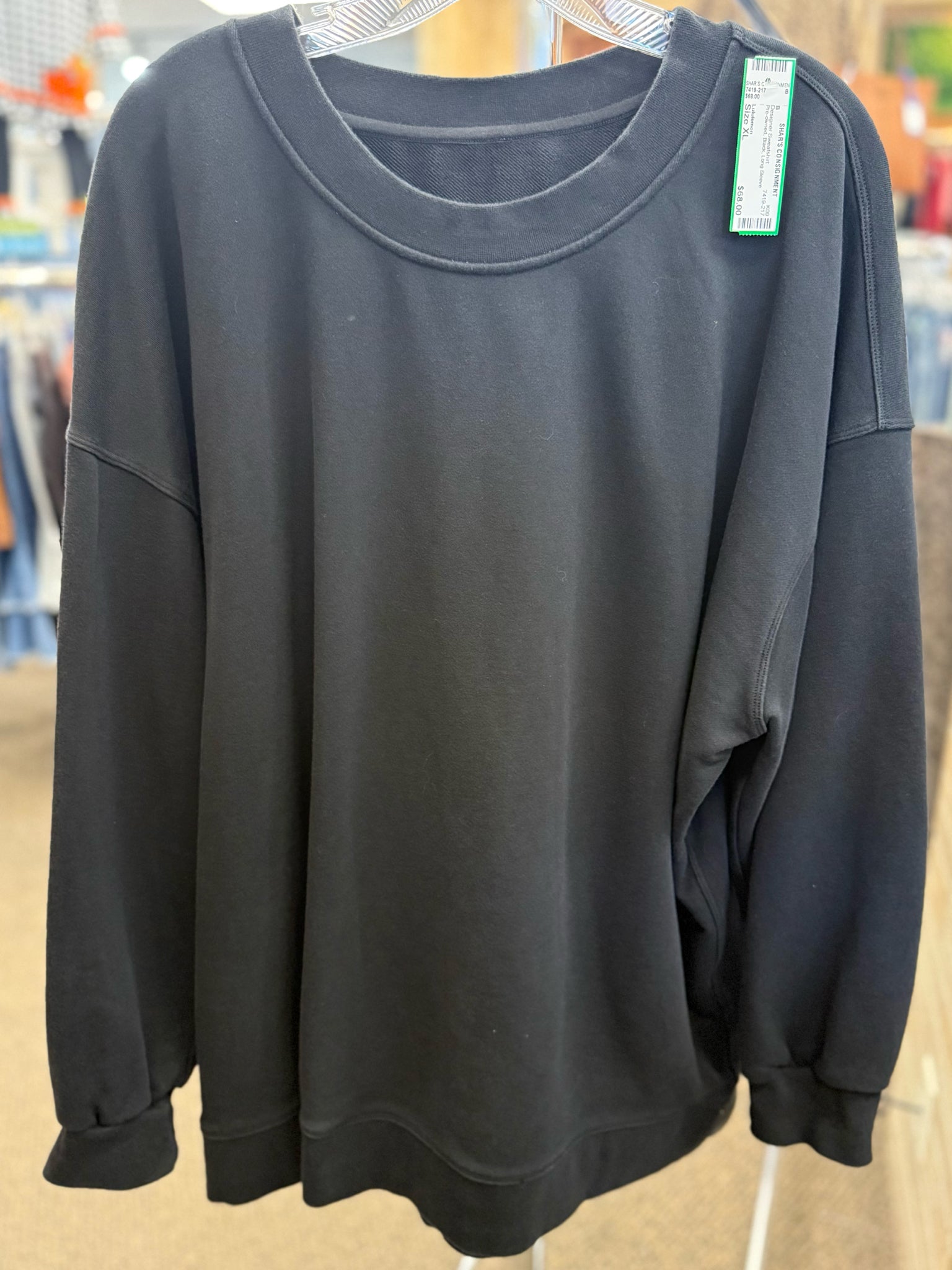 Pre-owned Lululemon Black # SIZE XL Long Sleeve Designer Sweatshirt