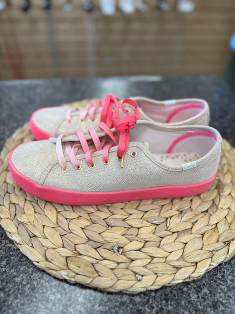 Pre-owned KEDS Gold Hot Pink Size 9.5 Sneaker