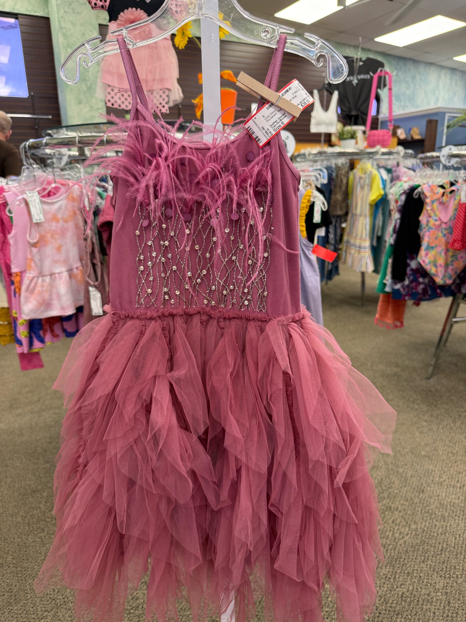 Pre-owned Tutu Du Monde Plum GIRLS SZ: 6 Spaghetti Strap Girls Dress