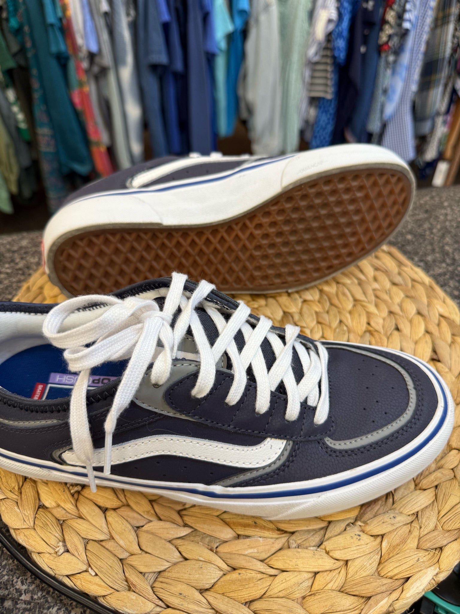 Pre-owned VANS Navy White SHOE SIZE 8.5 MENS Sneakers