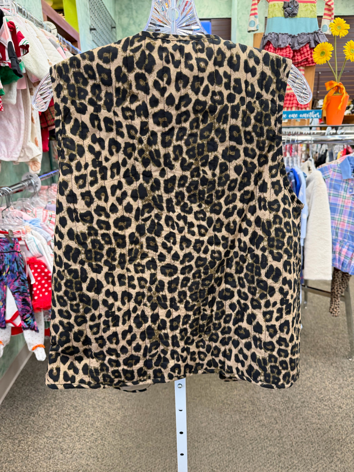 Pre-owned TCEC Brown Leopard Black Size: S Sleeveless Blouse