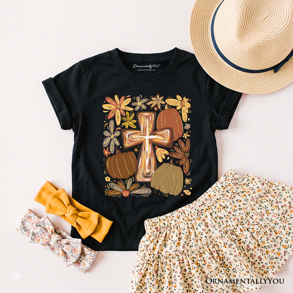 Kids Fall Blessings T-Shirt, Autumn Christian Faith Tee for Youth