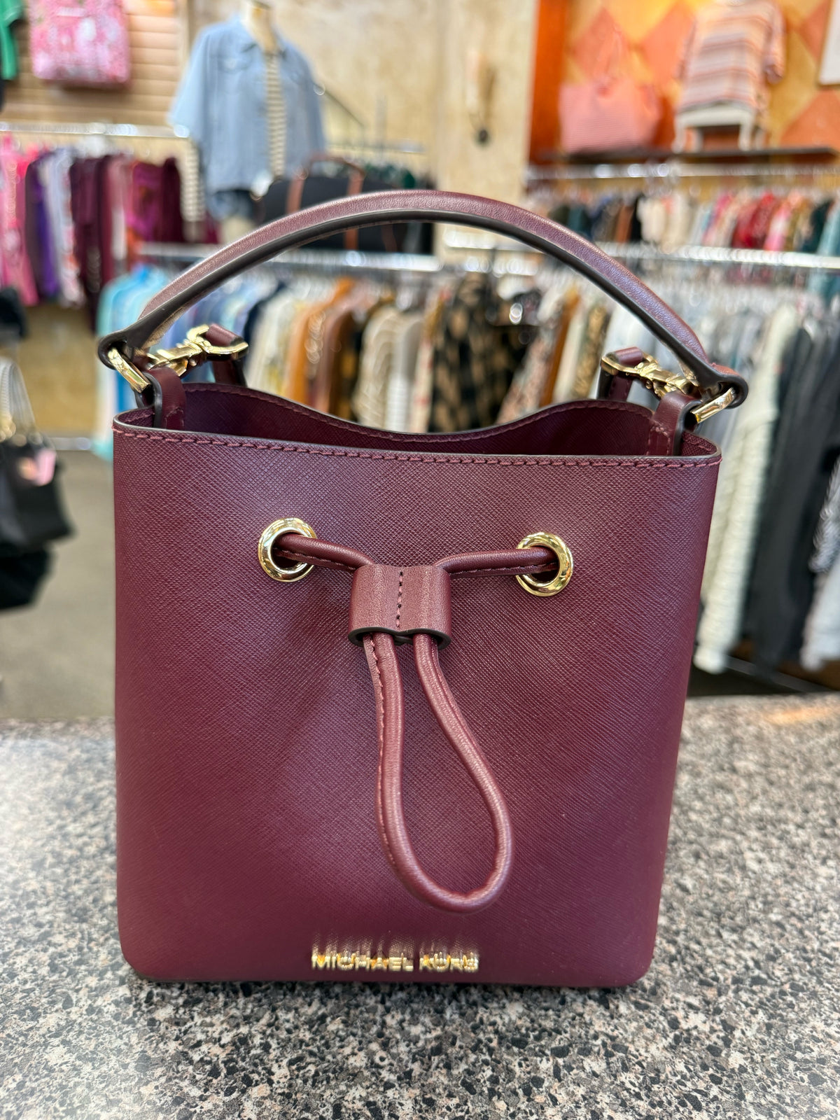 Pre-owned MICHAEL KORS Wine Crossbody Designer Purse