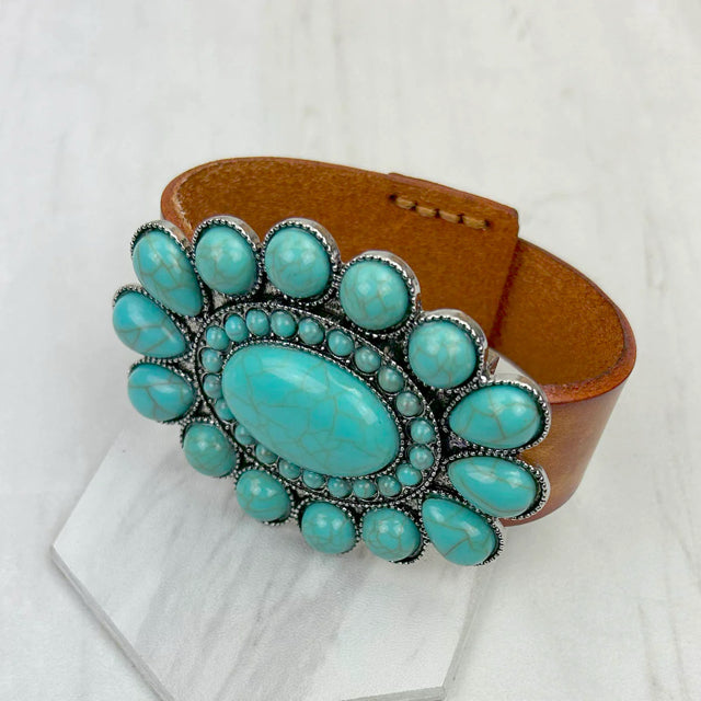 New WESTERN Brown Turquoise Bracelet