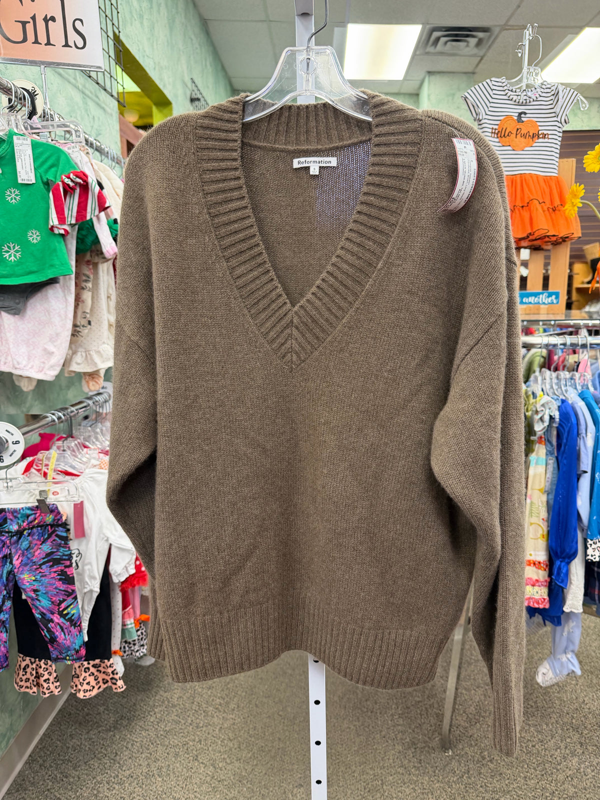 Pre-owned Reformation Brown Size: M Long Sleeve Designer Sweater