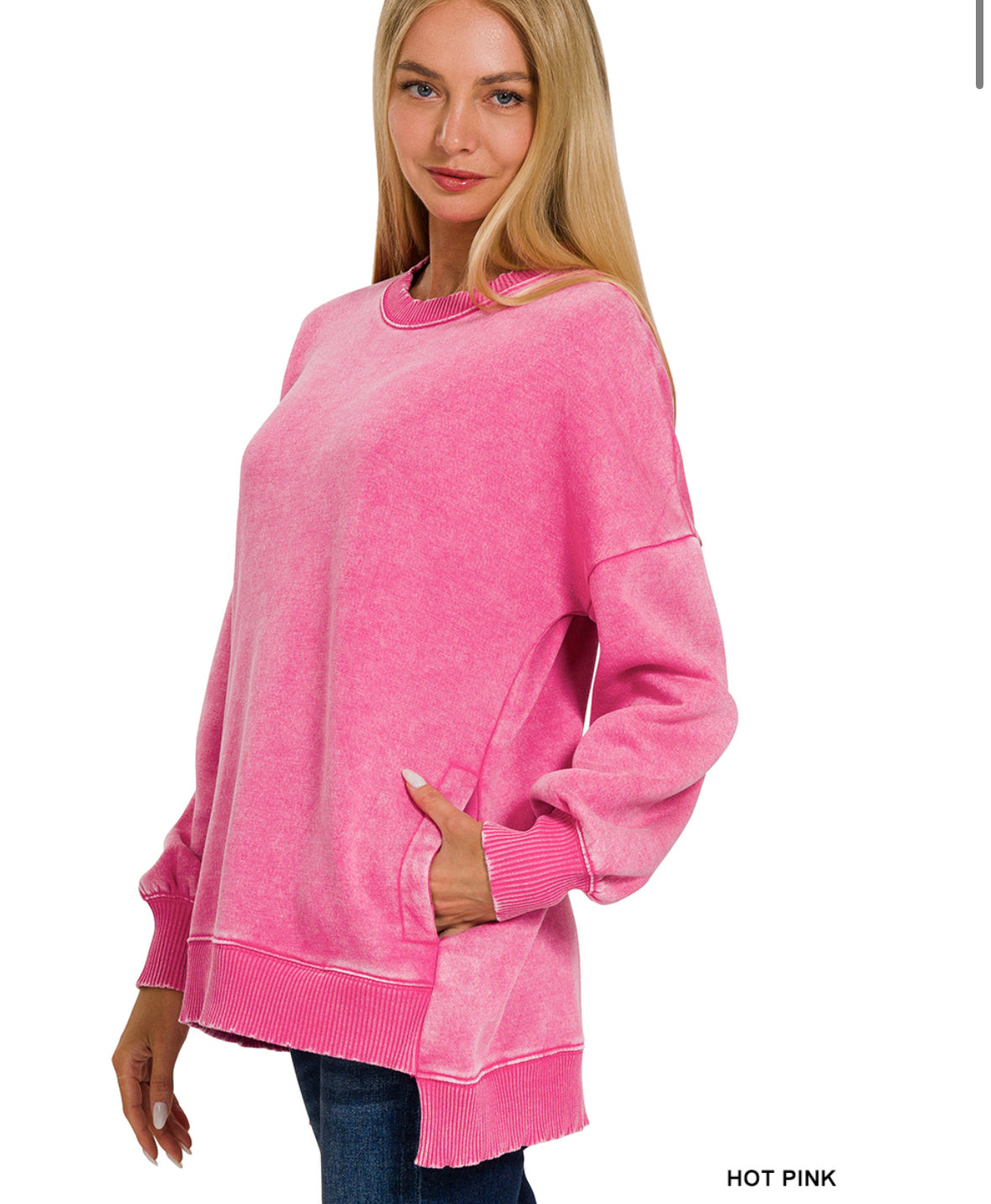 New Zenana Hot pink Size S Long Sleeve Sweatshirt