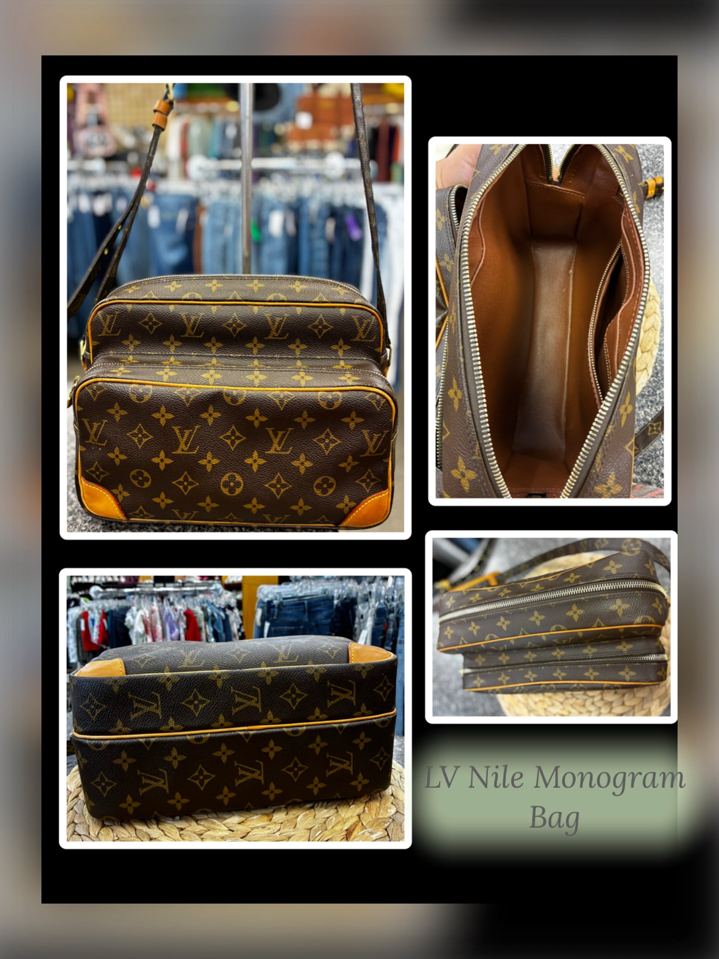Pre-owned LOUIS VUITTON Dark brown TAN SIGNATURE Crossbody Designer Purse