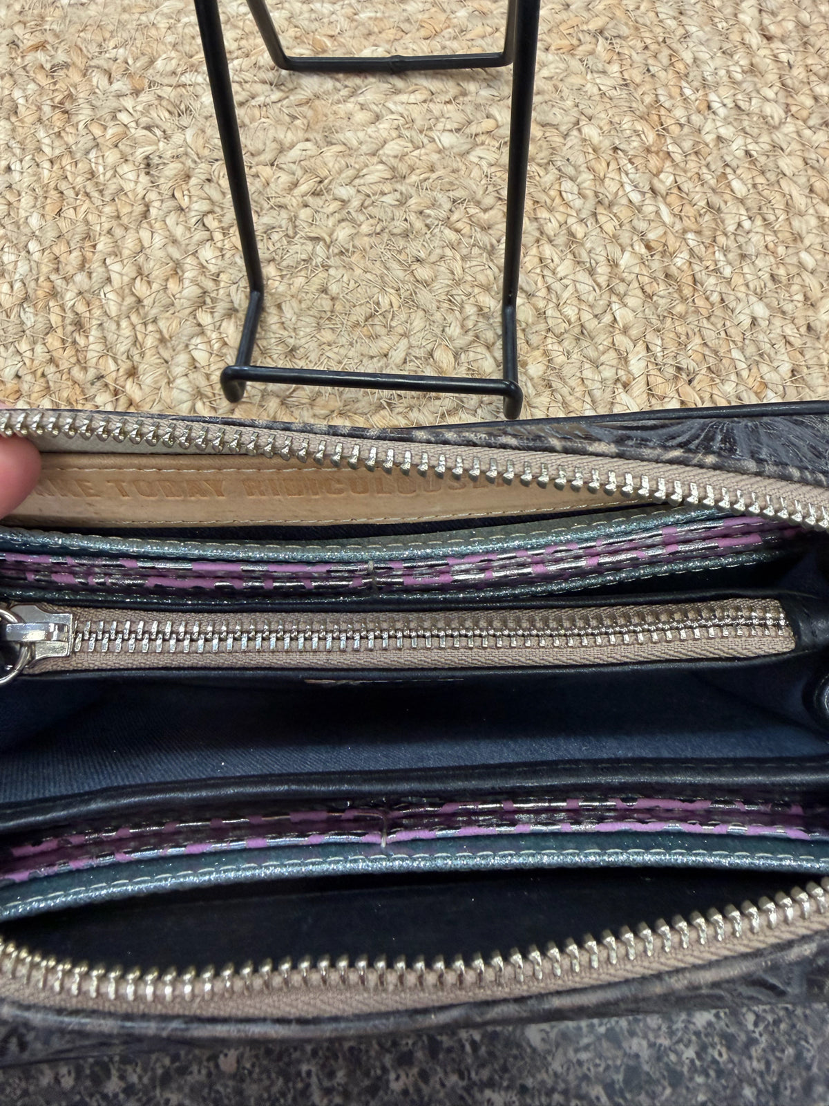Pre-owned CONSUELA Black Wash WALLET SIZE Large Designer Wallet