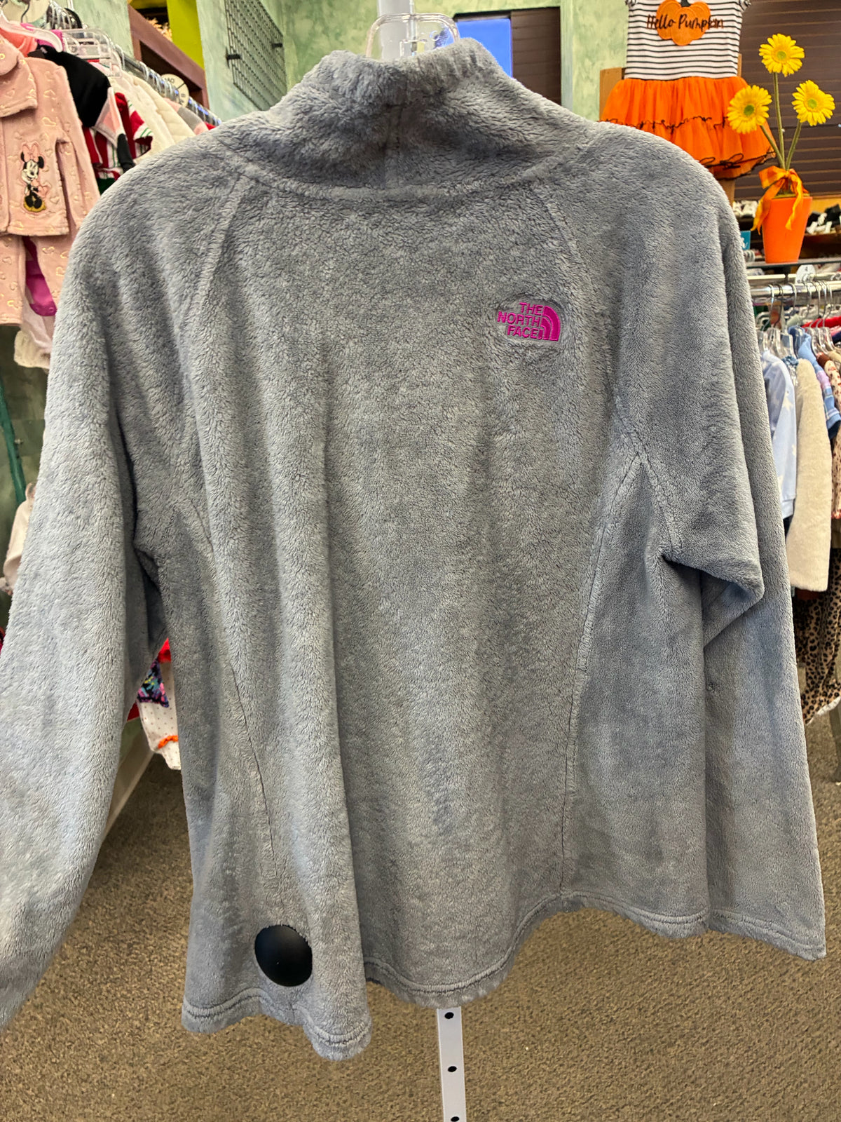 Pre-owned NORTH FACE Gray Purple Trim Size: L Long Sleeve Light Wt Jacket