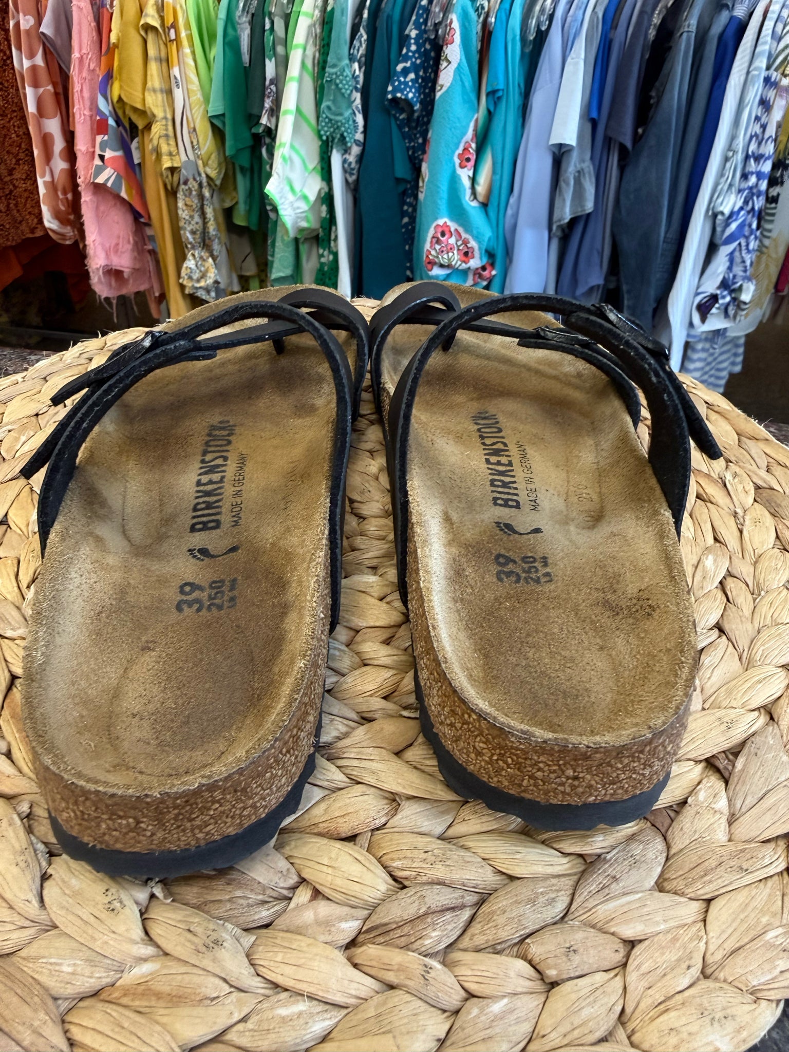 Pre-owned BIRKENSTOCK Black Brown Size 8 Designer Sandal