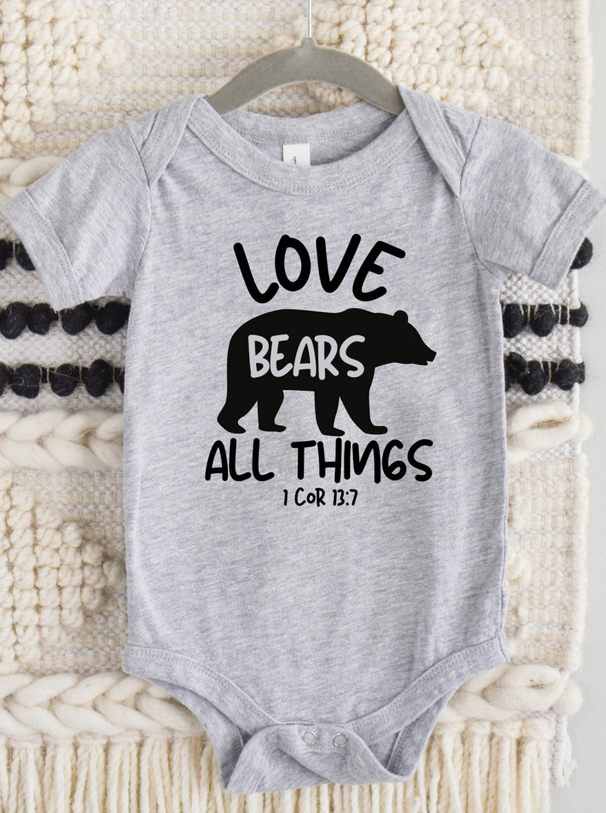New Faith Life Christian Gray Black Trim C-SIZE Newborn Short Sleeve Boys Jumper