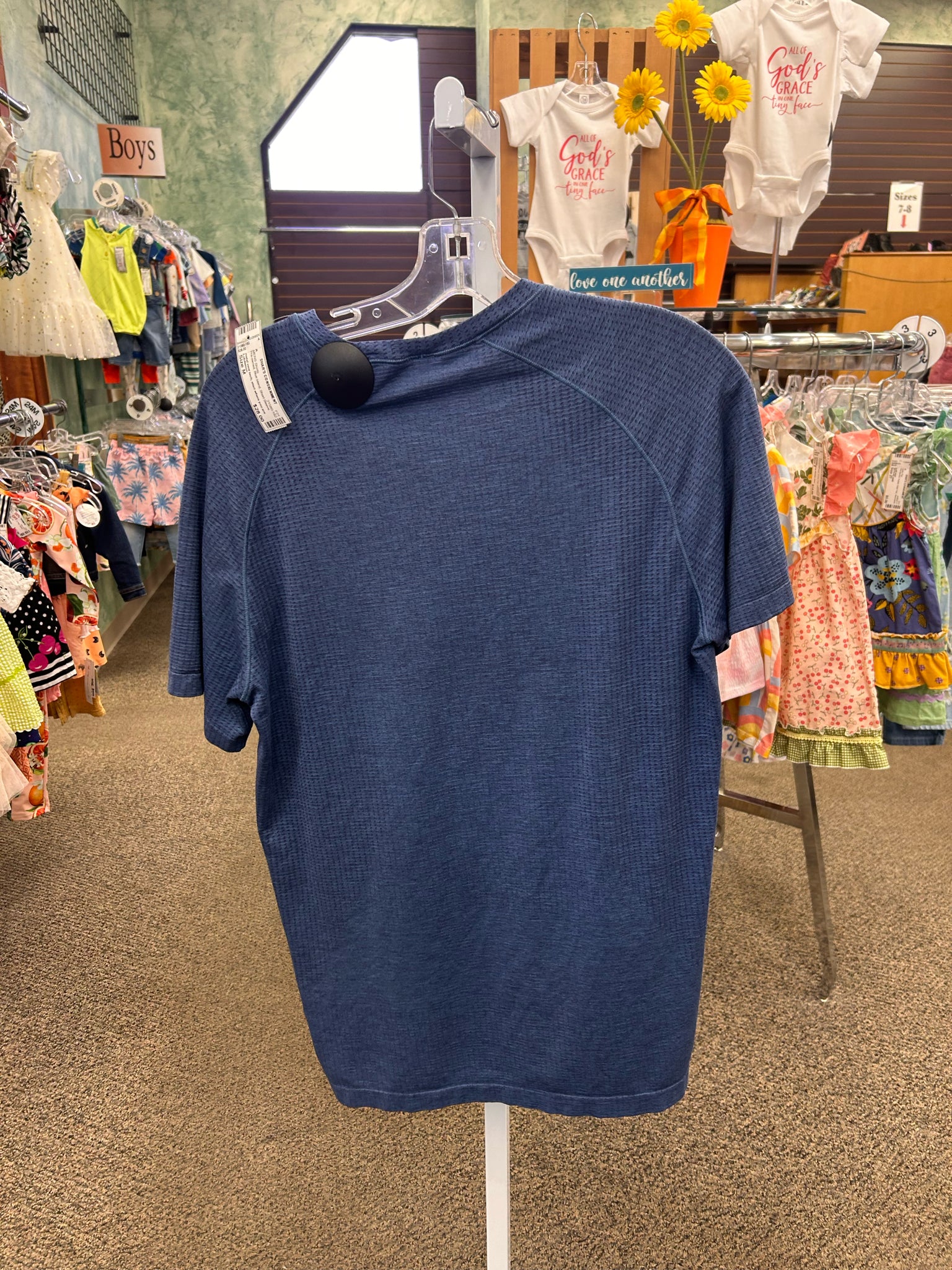 Pre-owned Lululemon Blue blend Men Size M Short Sleeve MENS Shirts