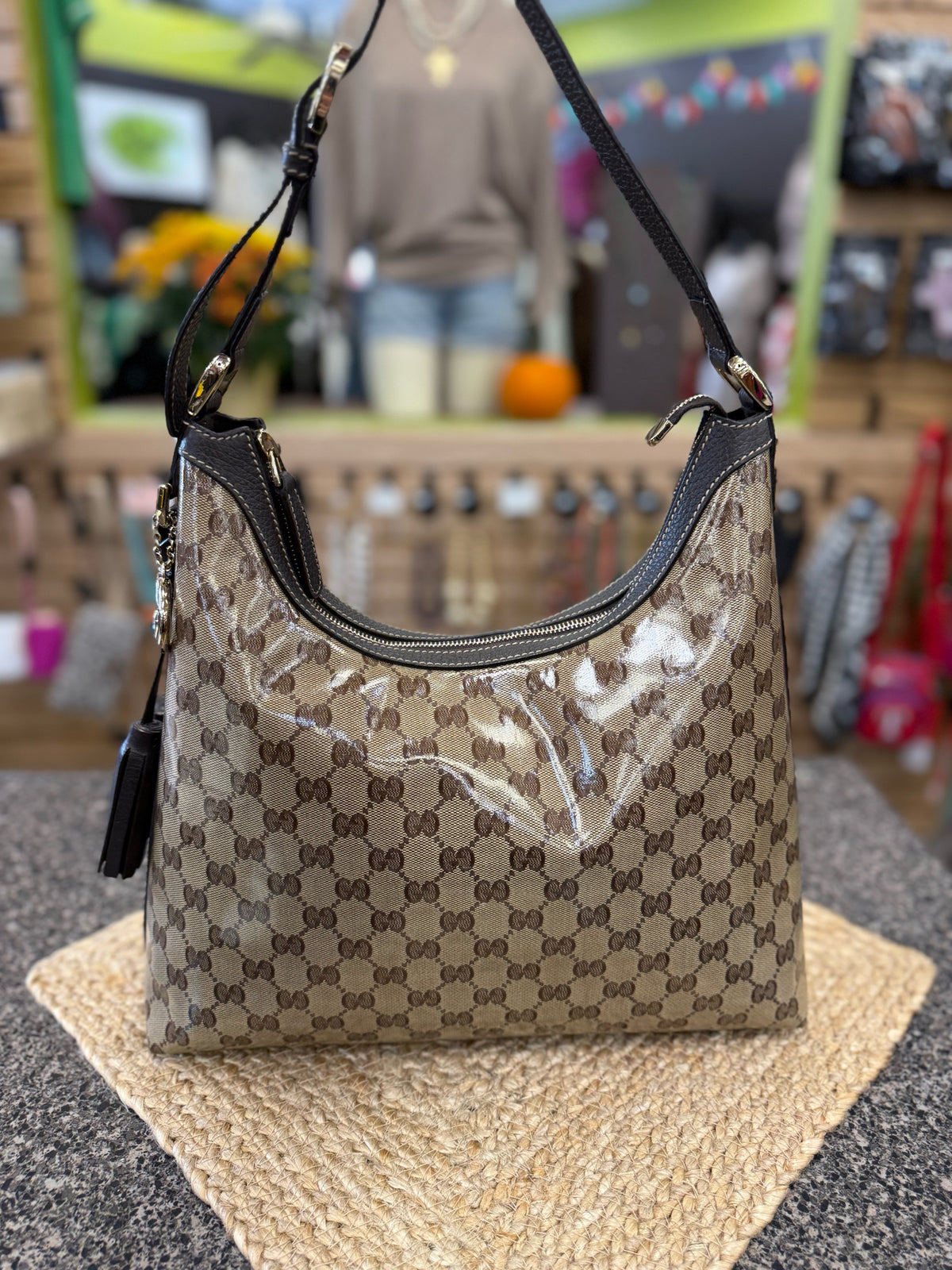 Pre-owned GUCCI Light brown Dark Brown Shoulder Designer Purse
