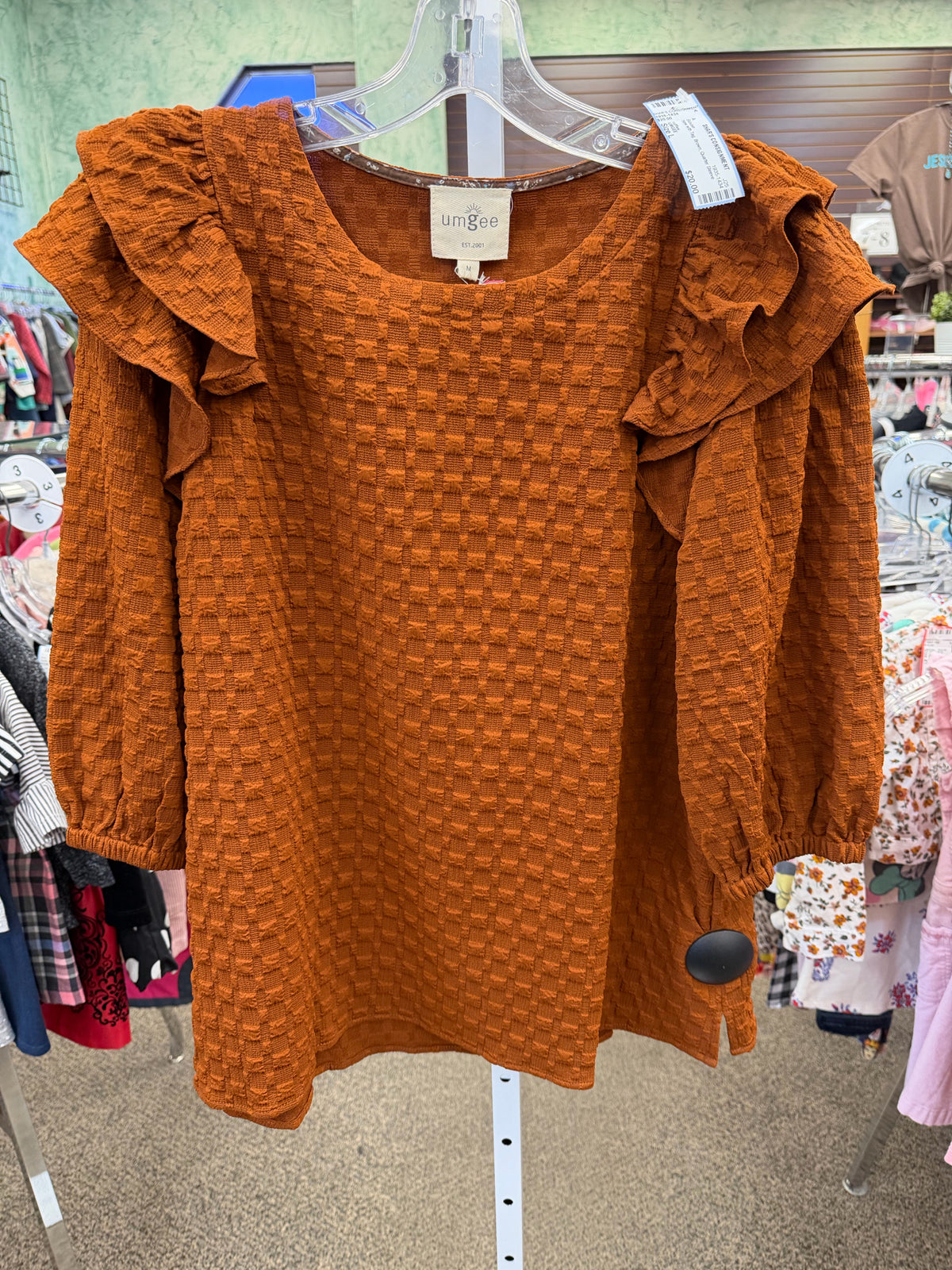 New with Tag UMGEE Brown Size: L Quarter Sleeve Blouse
