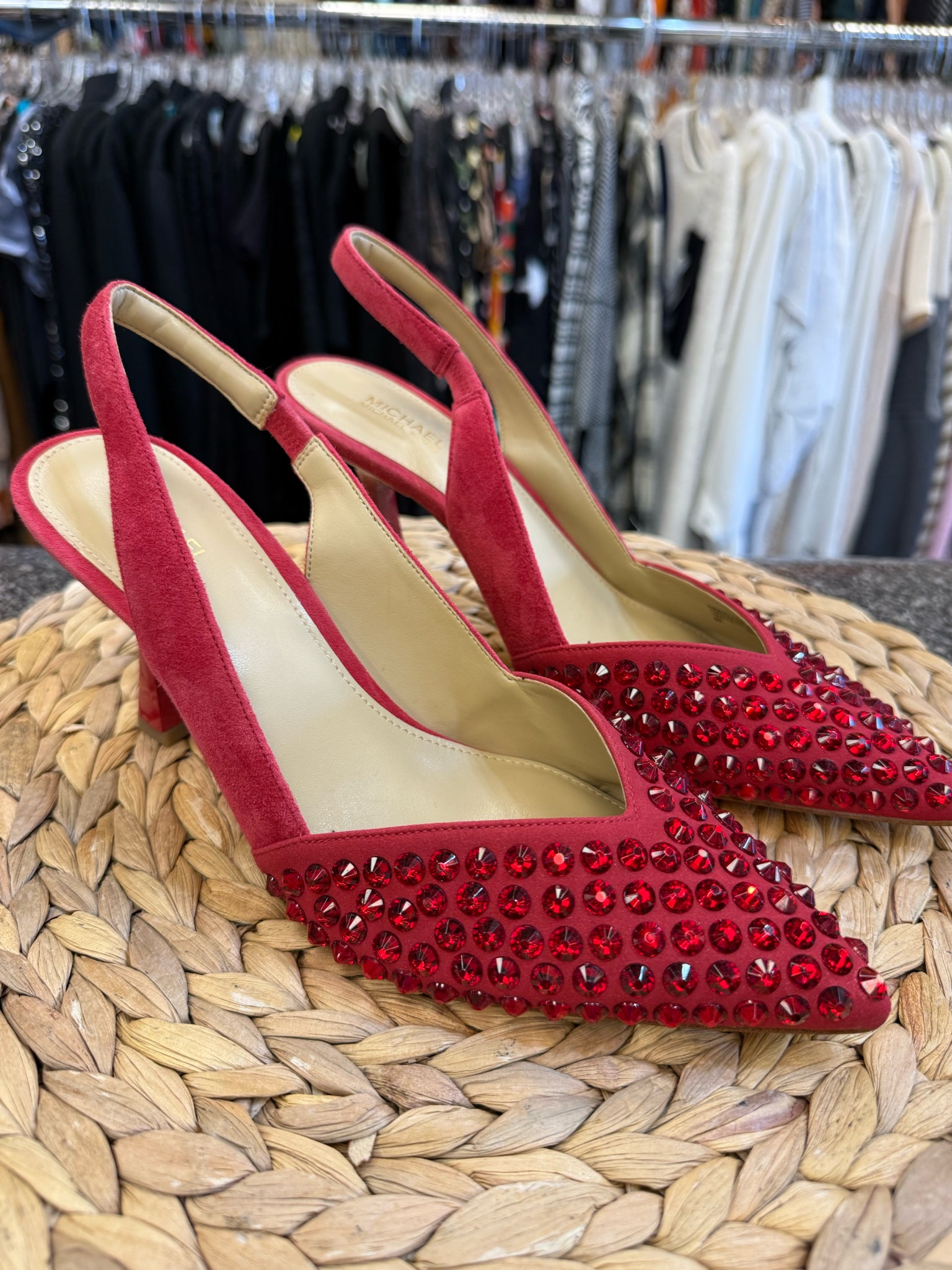 Pre-owned MICHAEL KORS Red Sparkle Size 8 Heel