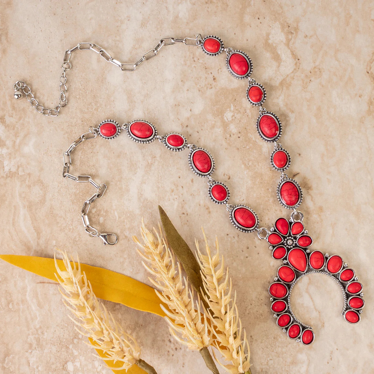 New YF Red Silver Necklace