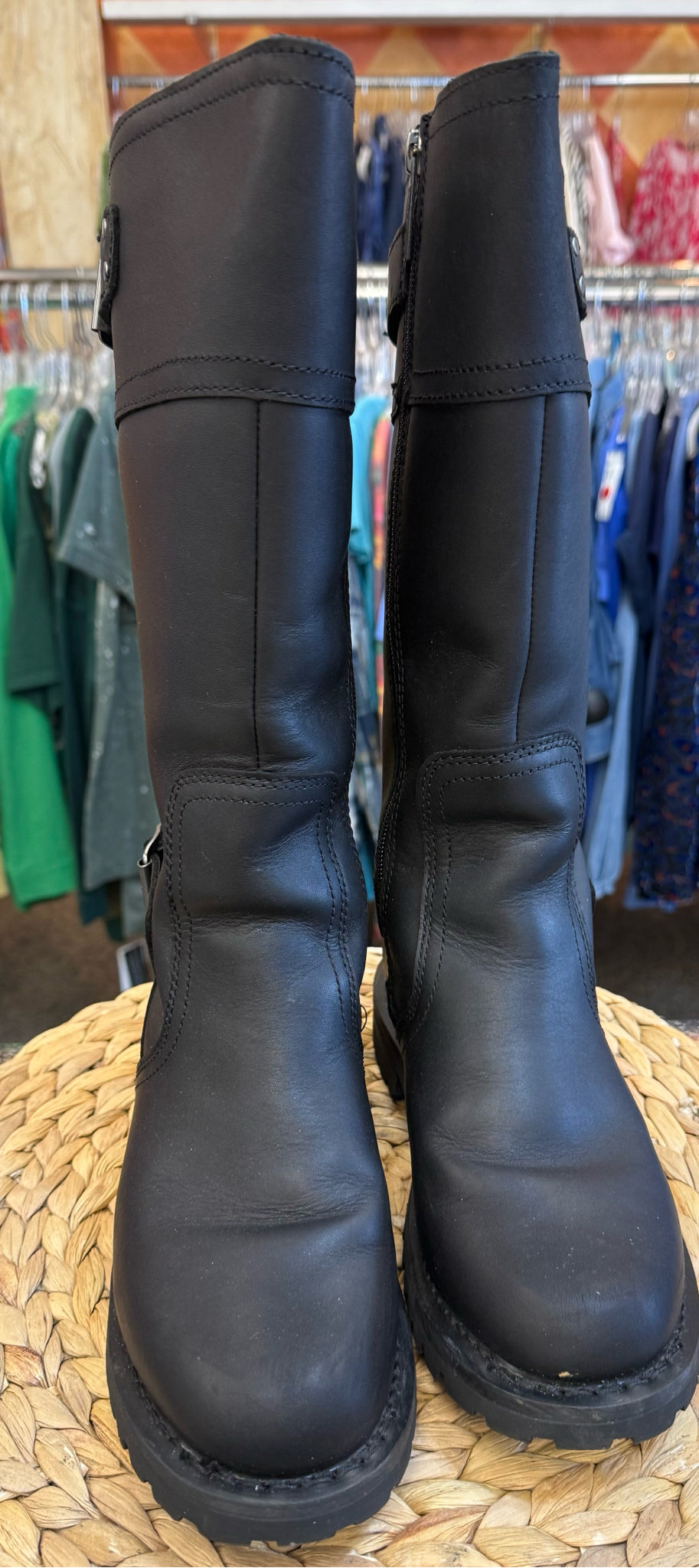 Pre-owned Harley Davidson Black Size 7 Designer Boot