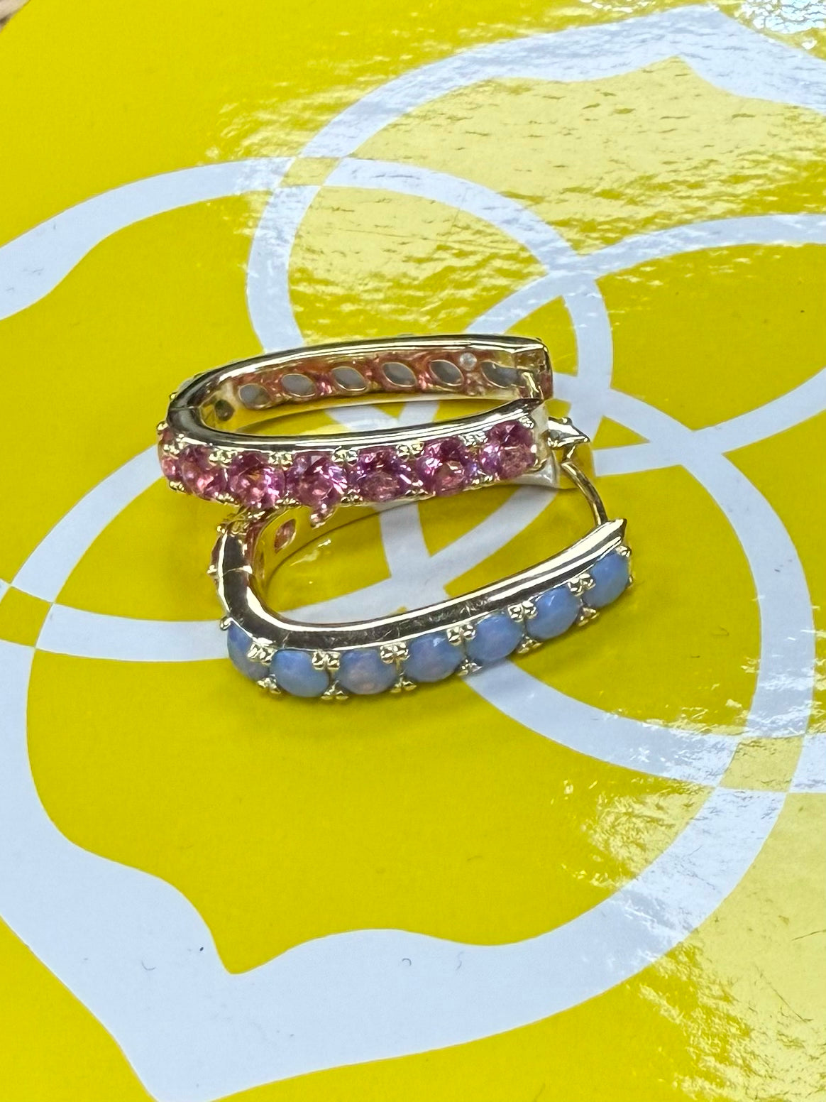 Pre-owned KENDRA SCOTT Pink Blue Designer Earring