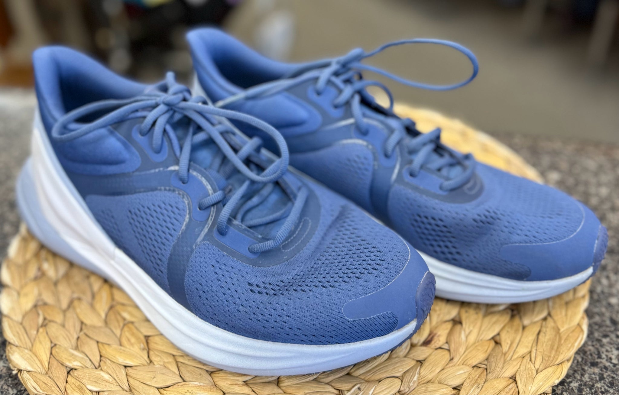 Pre-owned Lululemon Blue Gray Trim Size 10 Designer Sneaker