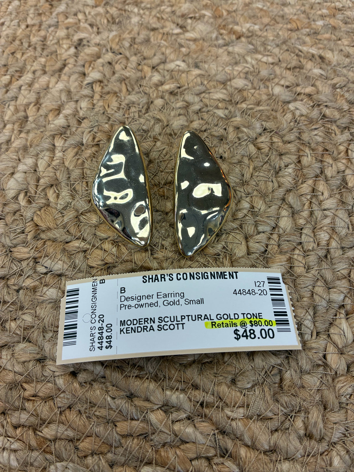 Pre-owned KENDRA SCOTT Gold Small Designer Earring